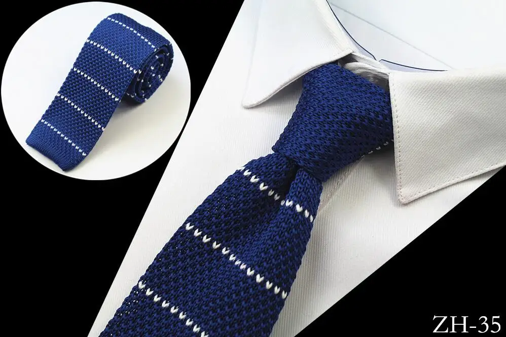 Бренд Ricnais, дизайн, модный вязаный галстук для мужчин, тонкий вязаный галстук на шею, Узкий Тонкий галстук для мужчин, для свадебной вечеринки - Цвет: ZH35