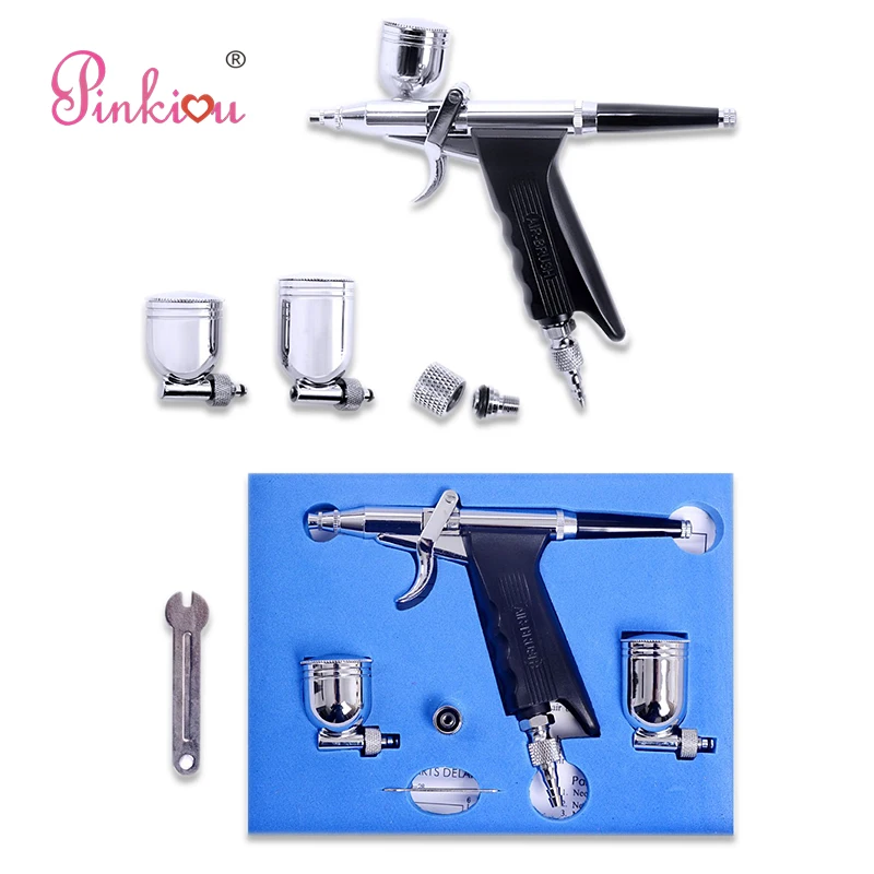 Pinkiou Dual Action 0.3mm Airbrush Kit for akvagrim Car Paint Body