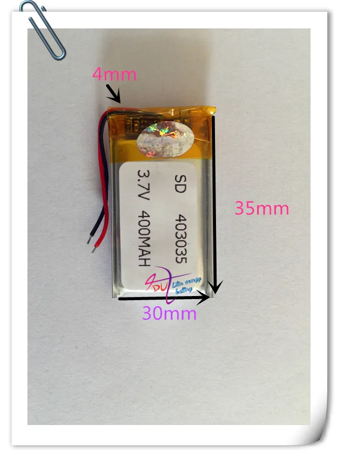 Оптовая продажа 10 шт 3 7 V 400 mAh 403035 литий-полимерный Li-Po Перезаряжаемые Батарея для