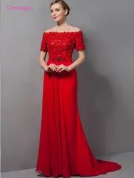 Красный 2019 мать невесты платья а-силуэта с коротким рукавом шифон Кружева бисера Плюс Размер Длинный Элегантный Жених Мать платья свадьба