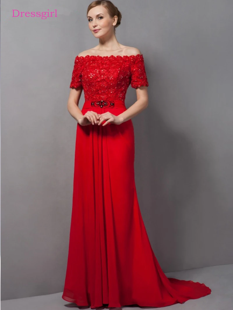 Red 2019 Mother Of The Bride Dresses A Line Short Sleeves Chiffon Lace Bead Plus Size Long Elegant Groom Mother Dresses Wedding Mother Of The Bride Dresses Aliexpress