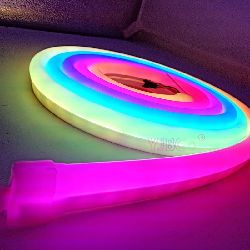 5 м/лот 12*20 м/15*25 мм полноцветная неоновая трубка Arcuate 60 светодиодов/м GS1903 IC Гибкая 5050 пиксель rgb neonLED полоса света