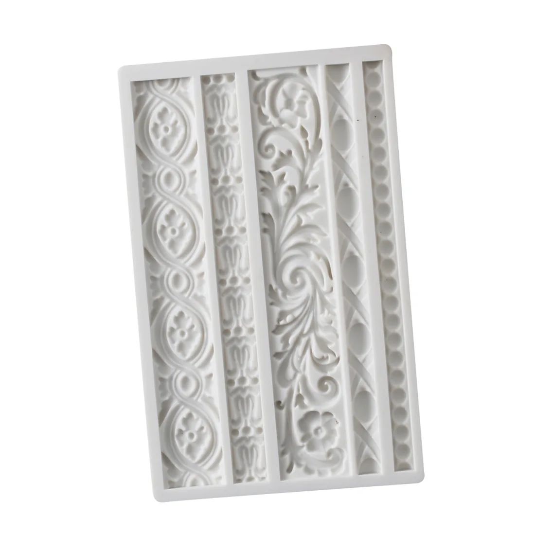 DIY Baroque Scroll Relief Cake Border Silicone Mold Frame Fondant Cake Decorating Tools Candy Chocolate Gumpaste Mould k054