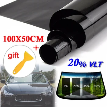 

TINT Sticker +Scraper 20%VLT Film Foil Decal Replacement Accessory 100x50cm Home