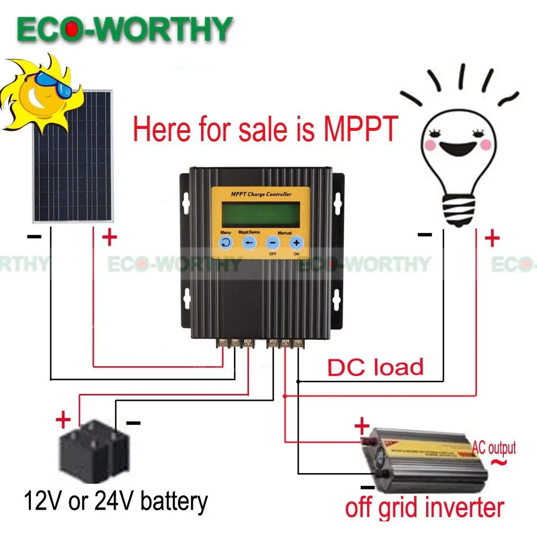 

20A 12V/24V MPPT Solar Charge Controller Battery Regulator 15-30% More Power dd