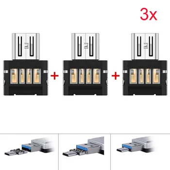 

Adapter Connectors 3Pcs Micro USB Male To USB Female OTG Adapter Converter For Android Tablet Phone #30