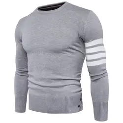 2018 новый мужской хлопковый свитер осень зима новые пуловеры толстый свитер пальто шерсть мужской корейский тонкий рукав круглый вырез