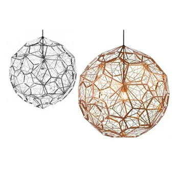 

Italy Designer Stainless Steel Diamond Ball Etch Web Pendant Light Retro Creative Personality Coffee Shop bar loft Lamp