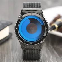 Unique Gradual Change Color Quarzt Wristwatch for Men Turntable Watch Non-analog