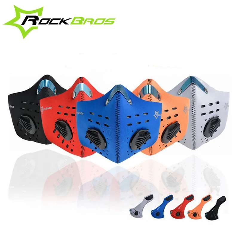 

Rockbros Activated Carbon Anti-Fog Haze PM2.5 Cycling Anti-dust Half Face Mask with Filter Neoprene Breathable Tactical Mask