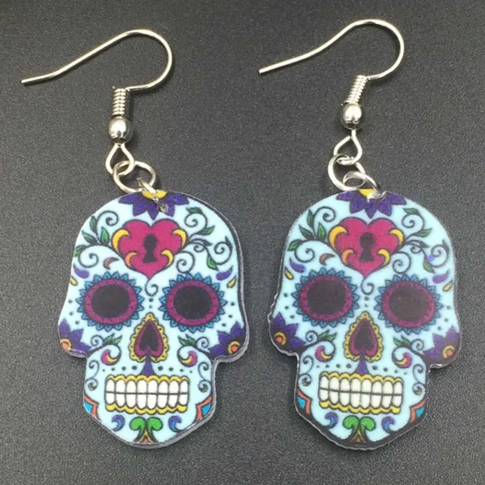

Exaggerated European and American Style Star Skull Stud Earrings For Women Small Jewelry Halloween Christmas Gift 1PAIR