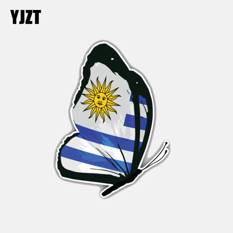 

YJZT 8.1CM*11CM Uruguay Butterfly Flag Funny Window Helmet Body Decal Car Sticker 6-3006