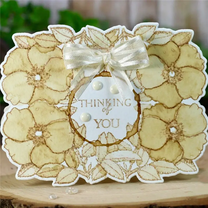 

Naifumodo Flower Frame Metal Cutting Dies Scrapbooking Floral Leaves Craft Dies for Card Photo Album Stencil Decorative Die Cut