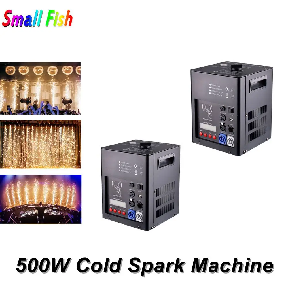 

2Pcs With Flightcase And 2 Bags Powder 500W Cold Spark Firework Machine DMX512 Control Indoor Fountain Fireworks Wedding Machine