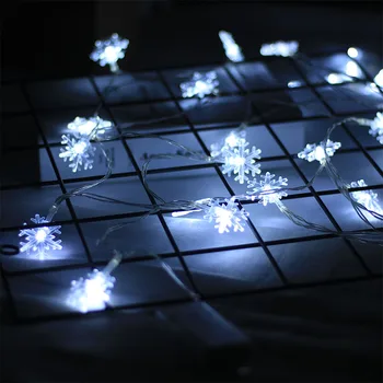 

mycyk new Snowflake String Lights Snow Fairy Garland Decoration for Christmas trees Room Valentine's day Battery powered 3/5/10m