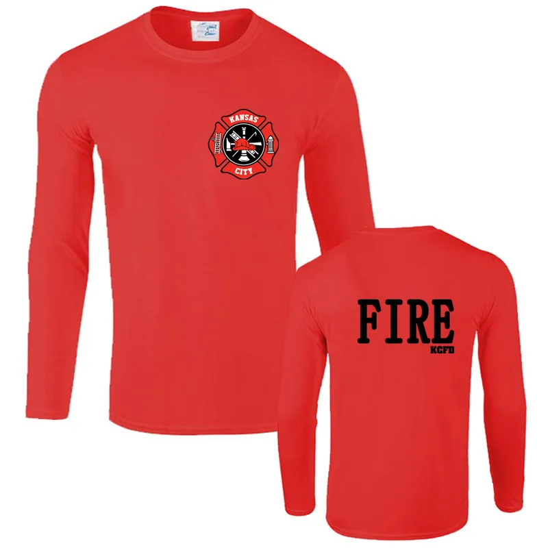 Мода Канзас-Сити пожарные летают мужчины t Missouri пожарный Kcfd дизайн футболка Мужская хлопковая футболка с длинным рукавом крутая футболка Harajuku