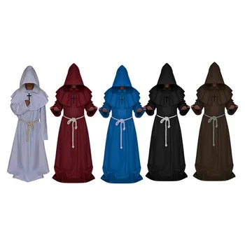 

Halloween Comic Con Party Cosplay Costume Medieval Monk Robe Priest Robe Witch Costume for Halloween Cosplay