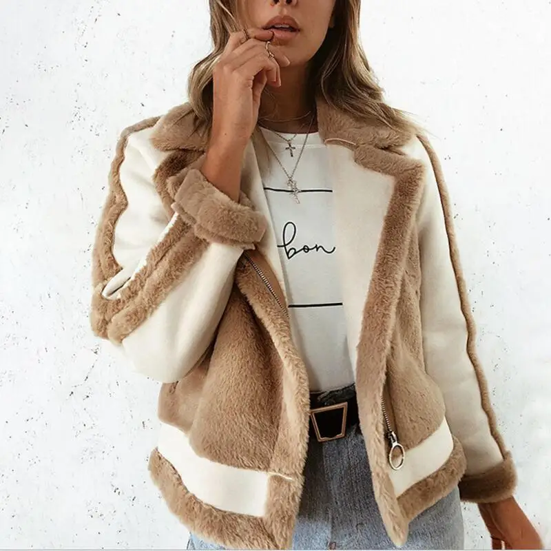 Beige Mode Msaiss En Mouton Hiver Luxe Laine Chaud De Manteau D'hiver Femmes Fourrure Peau Couture Veste ZanvRZA