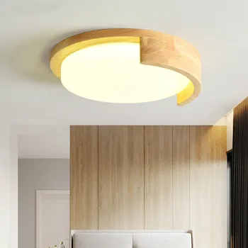 

Wooden LED bedroom ceiling lamp simple round acrylic study living room ceiling light Corridor aisle lighting fixture mx6091654