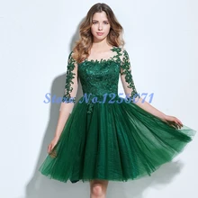 Grün elegante cocktailkleider 2017 knielangen cocktail dress chiffon ballkleid vestidos de coctel spitze cocktailkleider