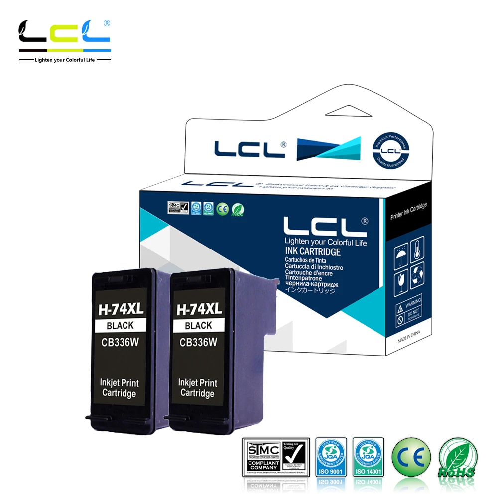 LCL 74XL CB336W 74 XL (2-Pack Black) чернильный картридж совместимый для HP Officejet J5700 серии Photosmart