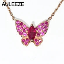 Уникальный дизайн с бабочкой, ожерелье для девочки, подвеска, огранка маркиз, натуральная подвеска с рубином, 18 K, розовое золото, драгоценный камень, рождественские подарки