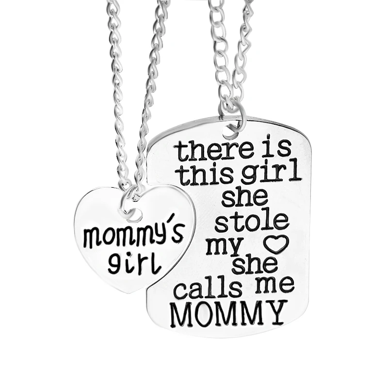 Mother Necklace Pendant Jewellery Stole My Heart Love Grandma Daddy Family Gift