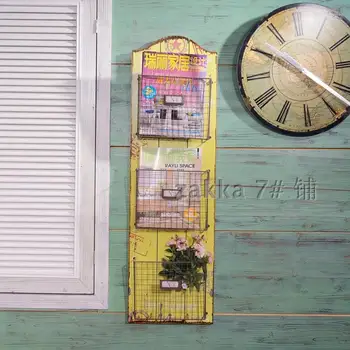 

loft American style retro to do the old wrought iron wall bookcase Bar Cafe Magazine rack / shelving