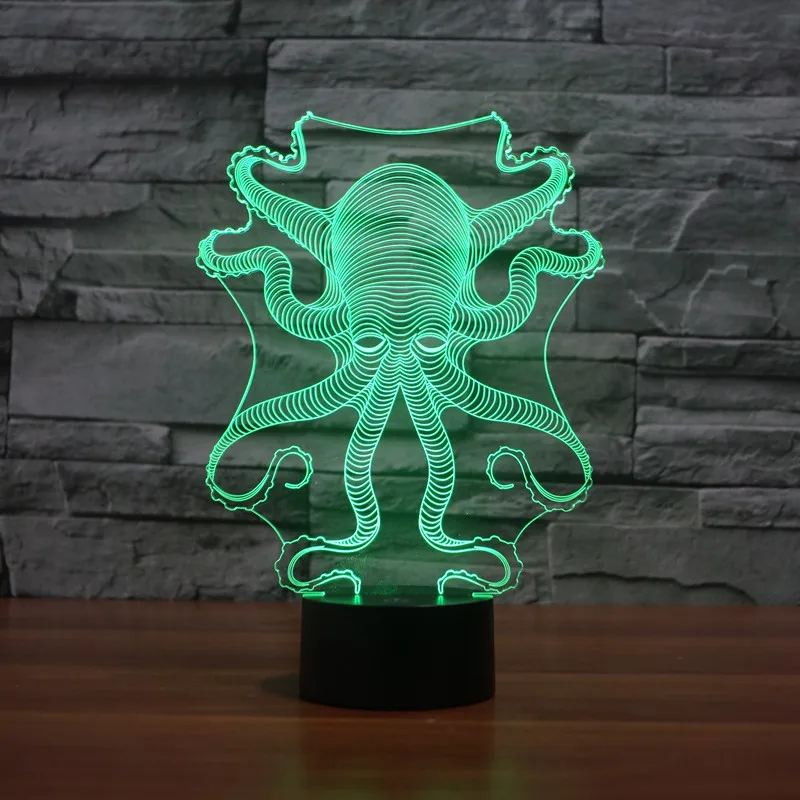 Новый осьминог 3D огни красочный сенсорный светодио дный светодиодный визуальный свет подарок Атмосфера декоративные лампы