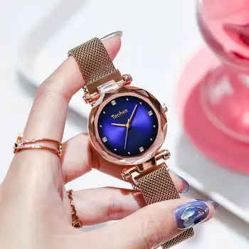 

Starry Sky Luxury Gold Ladies Wristwatches Stainless Steel Magnet Women's Dress Clock Female Watch Dropshipping New