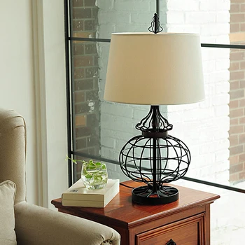 

Nordic table lamp iron bedroom bedside fashion creative European style retro decorative table lamp LO7104 ZL245