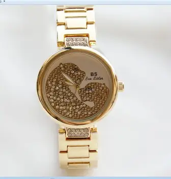

lady waterproof quartz watch diamond ladies top brands luxury business wrist gift clock Relogio Femini Leopard Print