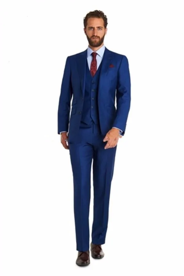 Royal Blue Groom Tuxedos Prom Clothing BestMan Terno