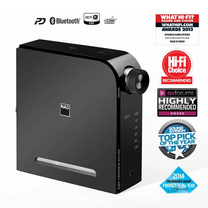 Nad d3020 hifi amplifier desktop 2.0 a100 integrated d small amplifier bluetooth usb dac aptxin