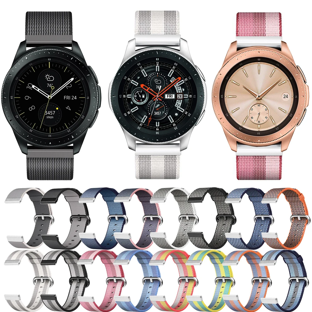 Модные Тканые нейлоновые часы ремешок петля ремешок для samsung Galaxy Watch 42 46 мм Красочные наручные часы ремешок для samsung спортивные ремешки