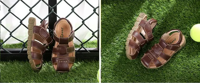 Children cow leather sandals-25