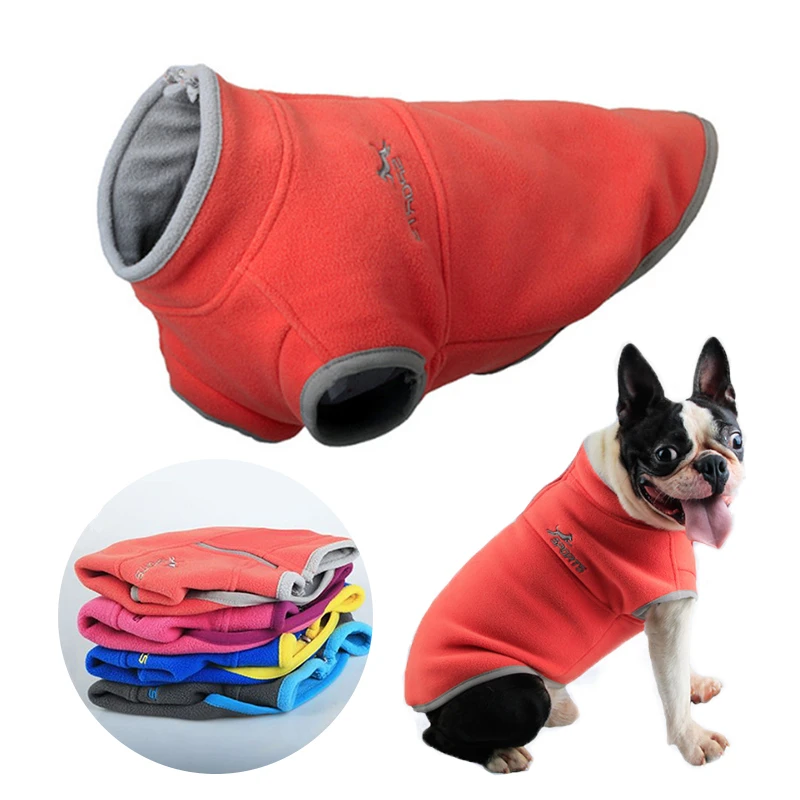

XS-5XL Dog Clothes Spring Autumn Fleece Dog Jacket Vest for Small Medium Large Dogs Sport Hooded Puppy Jacket Embroidery Label