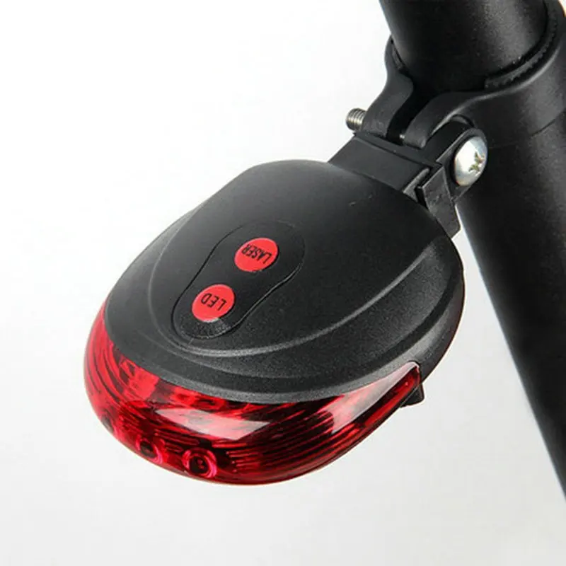 Clearance Waterproof 5 LED Bicycle Light 2 Lasers 3 Modes Cycling Taillight Safety Warning Light MTB Bike Rear Tail Light Bike Accessories 0