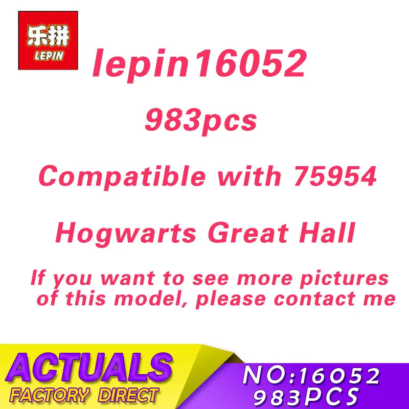

Compatible with 75954 983 Pcs Lepin 16052 Harry Pott Magic School Hogwarts Great Hall Building Blocks Bricks Toys Gifts 2018