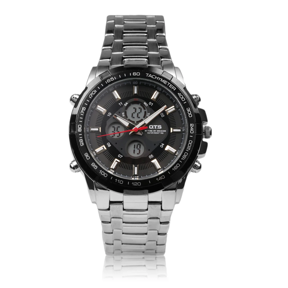 

Men Fashion Design Multifunctional Sport Running Dual Display Stainless Steel Wrist Watch Relogio