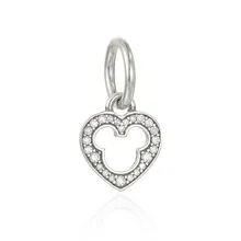 925 пробы Серебряное сердце, для влюбленных со стразами Мотаться бусины для изготовления ювелирных изделий принадлежности европейские брендовые браслеты