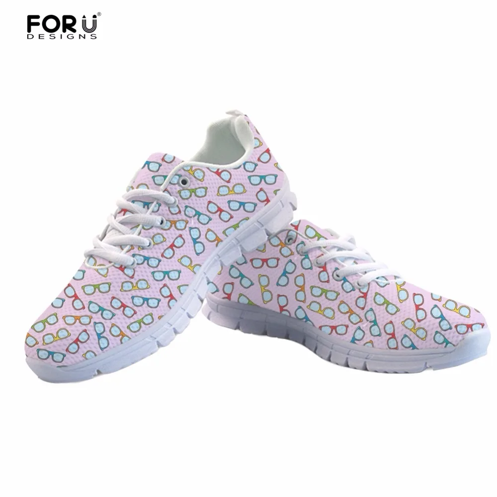 FORUDESIGNS/Женские повседневные туфли на плоской подошве с 3D принтом; новые модные женские летние туфли с очень легкой сеткой для прогулок