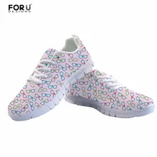 FORUDESIGNS/Женские повседневные туфли на плоской подошве с 3D принтом; новые модные женские летние туфли с очень легкой сеткой для прогулок