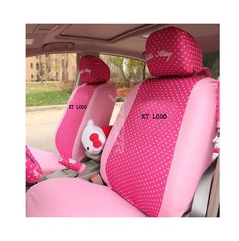 

10pcs/set Universal Hello K T Cat Car Seat Covers Front & Rear Cover Accessory (Polka Dot) Z2ED001
