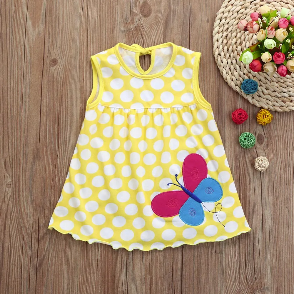 

Dot Striped Tees Dress T-Shirt Vest DRESS Toddler Cute Baby Cotton Flower Children Dot Striped Tees Dress T-Shirt Vest