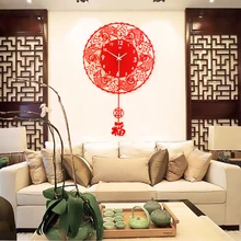 Crafts Arts Home decoration Chinese living China creative clock wind watch fashion modern bedroom quiet personality swing clock