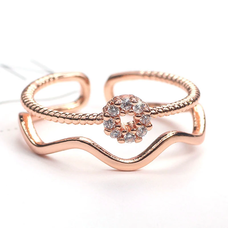 

women's fashion accessories ring fashion brand jewelry simple studded twist European and American women's ring