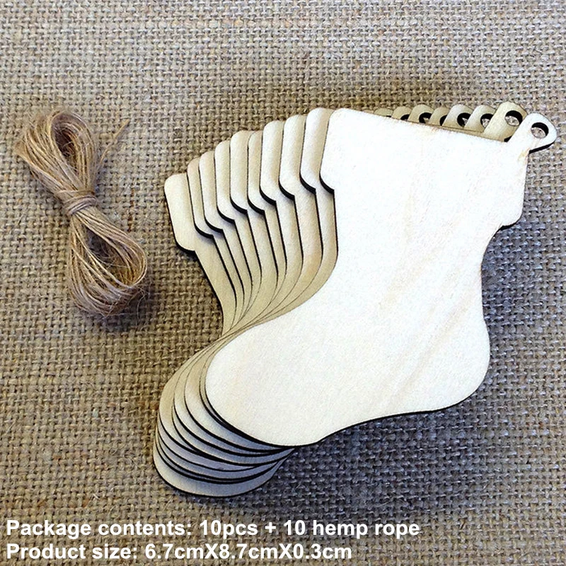 256-10pcs 10 шт. деревянный Рождественский Декор для дома Рождественский Рождественский орнамент Navidad счастливый год Декор, Q - Цвет: 256-10pcs