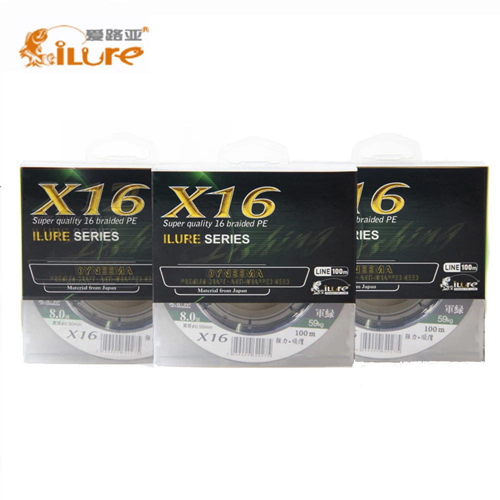 Ilure 100 m 12/16 مضفر خيط صنارة الصيد PE قوي المتعددة الشعيرات خيط صنارة الصيد الكارب الصيد المياه المالحة