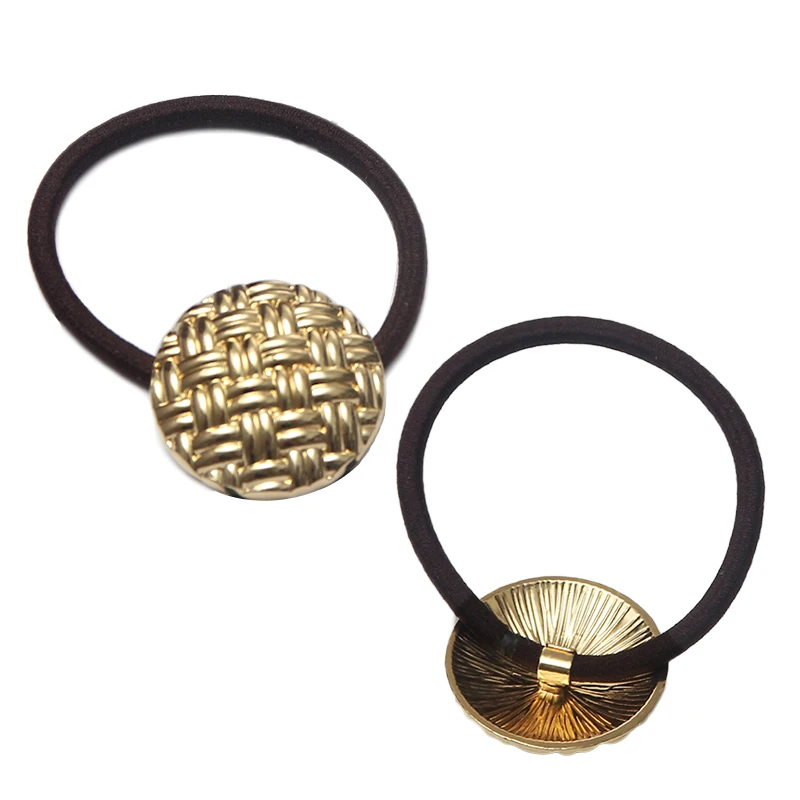 

1pc New Fashion Metal Buckle Women Elastic Hair Bands Girls Hair Rope Ring Hair Ties for Women Hair Accessories Ponytail Holder